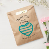 Sachets En Papier Merci du coeur rayé bleu (Scellé)