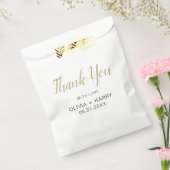 Sachets En Papier Merci Élégant Script Mariage blanc moderne (Scellé)