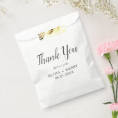 Sachets En Papier Merci Elegant Script Moderne Mariage Blanc  (Scellé)