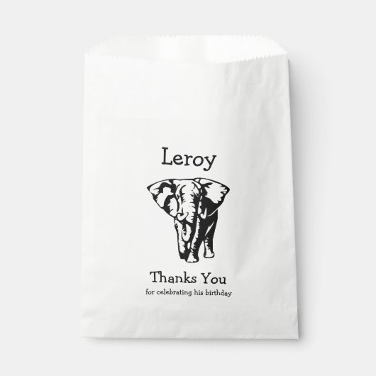 Sachets En Papier Merci éléphant (Devant)