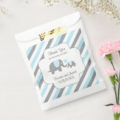Sachets En Papier Merci éléphant bleu, gris blanc (Scellé)