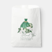 Sachets En Papier Merci Emerald Green Peony Princess Gown (Devant)