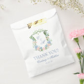 Sachets En Papier Merci en crête florale bleu poussiéreux (Scellé)