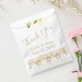 Sachets En Papier Merci en lettres or fantaisie (Scellé)