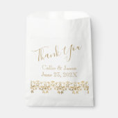 Sachets En Papier Merci en lettres or fantaisie (Devant)