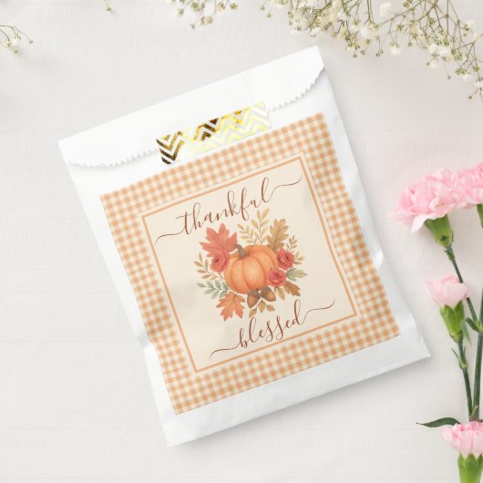 Sachets En Papier Merci et béni Citrouille | Action de grâces automn (Scellé)