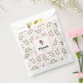 Sachets En Papier Merci Fleur sauvage à longue tige rose et vert (Scellé)