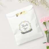 Sachets En Papier Merci Fleurs jaunes et Feuilles gris (Scellé)