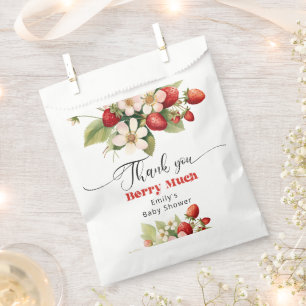 Sachets En Papier Merci fraise baby shower