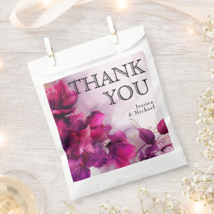 Sachets En Papier 💍 Merci Fuchsia Enchantement : Aquarelle