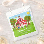 Sachets En Papier Merci Garçon Anniversaire Rouge Cheveux Marron Fer (Coupé)