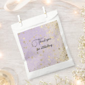 Sachets En Papier Merci Glittery Gold Stars sur Lavender (Coupé)