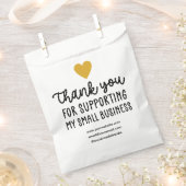 Sachets En Papier Merci Gold Heart en faveur des petites entreprises (Coupé)