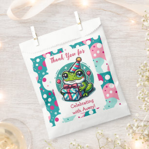 Sachets En Papier Merci Grenouille à thème Anniversaire de la fille