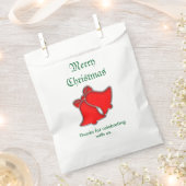 Sachets En Papier Merci, Joyeux Noël Rouge sonne ton message (Coupé)