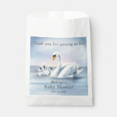 Sachets En Papier Merci Mama Swan avec Baby shower bébé (Devant)