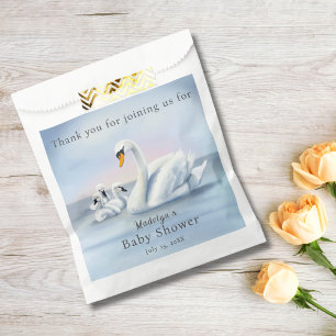 Sachets En Papier Merci Mama Swan avec Baby shower bébé