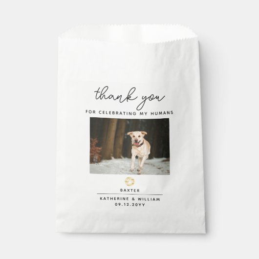 Sachets En Papier Merci Mariage Animaux de compagnie Empreinte de pa (Devant)