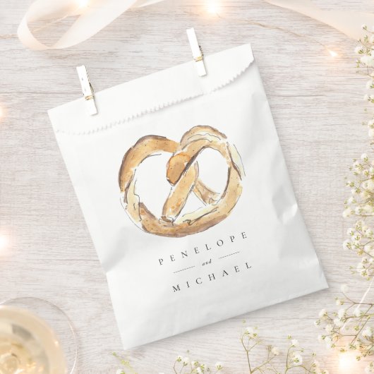 Sachets En Papier Merci Mariage Aquarelle Soft Pretzel (Coupé)
