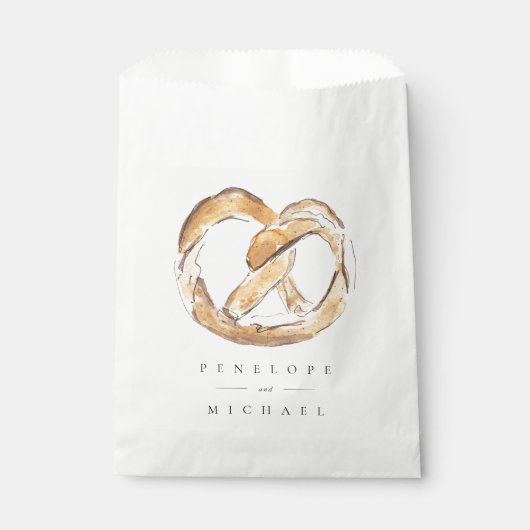 Sachets En Papier Merci Mariage Aquarelle Soft Pretzel (Devant)