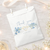 Sachets En Papier Merci Mariage bleu Dusty (Coupé)