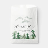 Sachets En Papier Merci Mariage de bois de la forêt d'aquarelles (Devant)