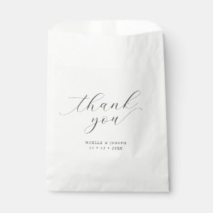 Sachets En Papier Merci Mariage de script minimaliste préféré