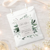 Sachets En Papier Merci Mariage Géométrie Calligraphie Vert (Coupé)