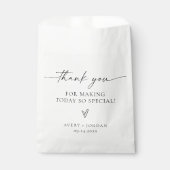Sachets En Papier Merci Mariage minimaliste | Script moderne (Devant)