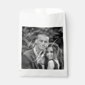 Sachets En Papier Merci Mariage photo noir et blanc (Devant)