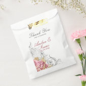 Sachets En Papier Merci Mariage rose élégant (Scellé)