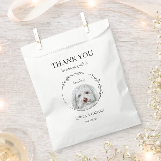 Sachets En Papier Merci Mariage simple de chien de caniche (Coupé)