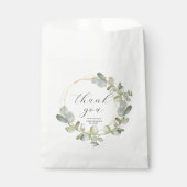 Sachets En Papier Merci Mariage vert Eucalyptus rustique Favoriser (Devant)