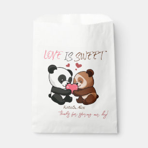 Sachets En Papier Merci, mignonne ours couple, l'amour est Mariage d