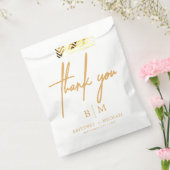 Sachets En Papier Merci minimal Mariage moutarde jaune (Scellé)