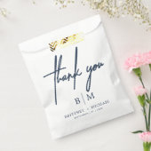 Sachets En Papier Merci minimum Mariage Dusty Navy bleu (Scellé)