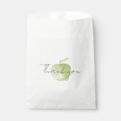 Sachets En Papier Merci moderne aquarelle vert pomme (Devant)