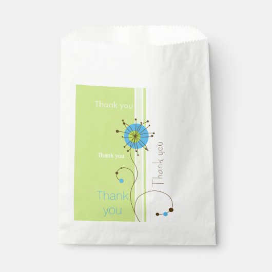 Sachets En Papier Merci Moderne Vert Fleur Simple (Devant)