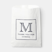 Sachets En Papier Merci Monogramme Chic Moderne Pour Venir (Devant)