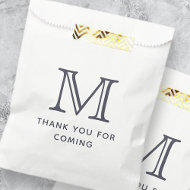 Sachets En Papier Merci Monogramme Chic Moderne Pour Venir