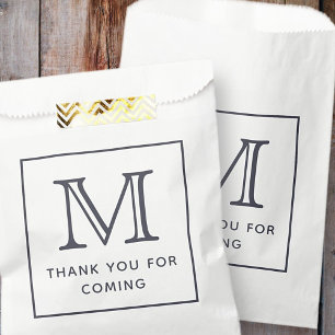 Sachets En Papier Merci Monogramme Chic Moderne Pour Venir