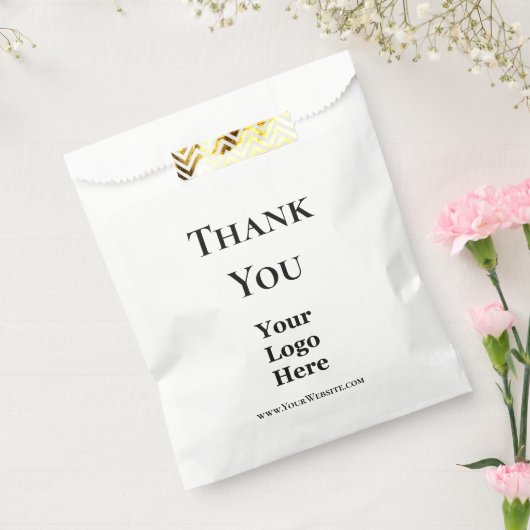 Sachets En Papier Merci Nom commercial et Logo Modèle du site Web (Scellé)