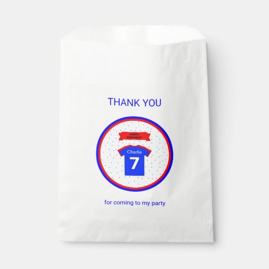 Sachets En Papier Merci nom personnalisé 7e anniversaire (Devant)