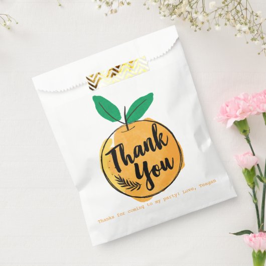 Sachets En Papier Merci orange personnalisé (Scellé)