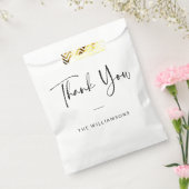 Sachets En Papier Merci personnalisé Chic moderne Mariage de script (Scellé)