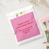 Sachets En Papier Merci personnalisé Mariage moderne rose gras (Scellé)