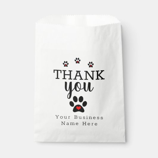 Sachets En Papier Merci personnalisé White Dog Paw (Devant)