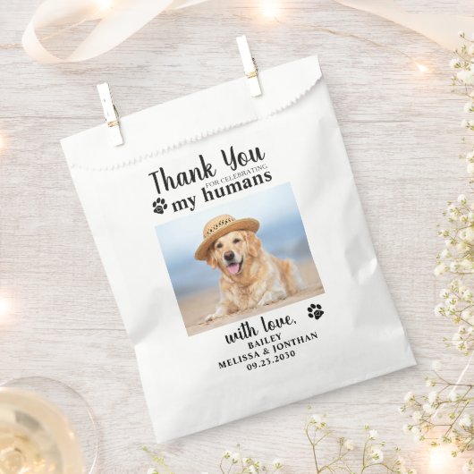 Sachets En Papier Merci Pet Photo Dog Treat Mariage Doggie (Coupé)