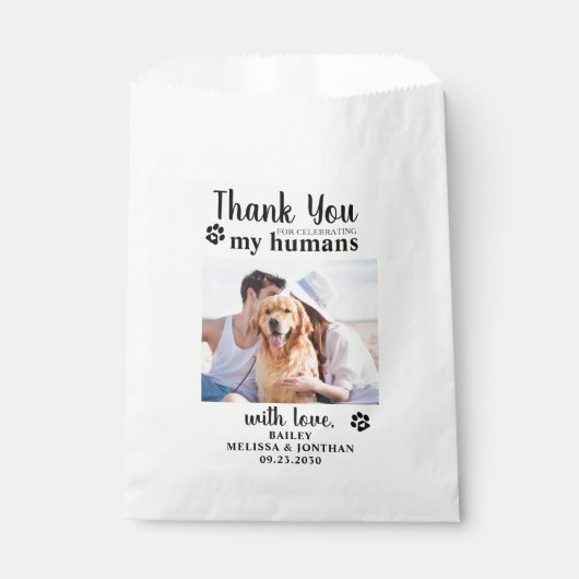 Sachets En Papier Merci Pet Photo Doggie Dog Treat Mariage (Devant)