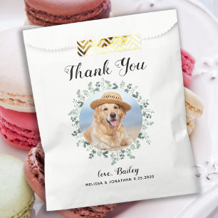 Sachets En Papier Merci Pet Photo Eucalyptus Dog Treat Mariage